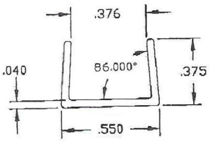 A drawing of the length and width of a building.