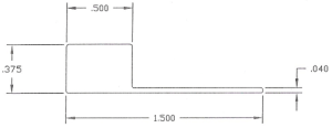 A drawing of the length of a wall.