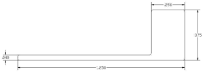 A drawing of a bench with the dimensions in inches.