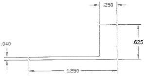 Technical drawing with measurements.
