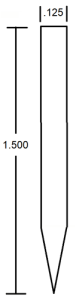Technical drawing of a cylindrical object.