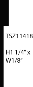 TSZ11418 label, dimensions H1/4" x W1/8".