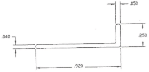Technical drawing with specific measurements.