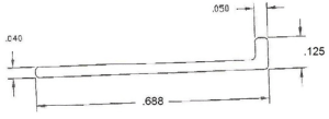Technical drawing with measurements and dimensions.
