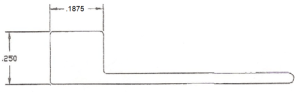 Technical drawing with two dimension labels.
