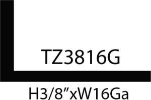 Black rectangular tube, model TZ3816G, dimensions shown.